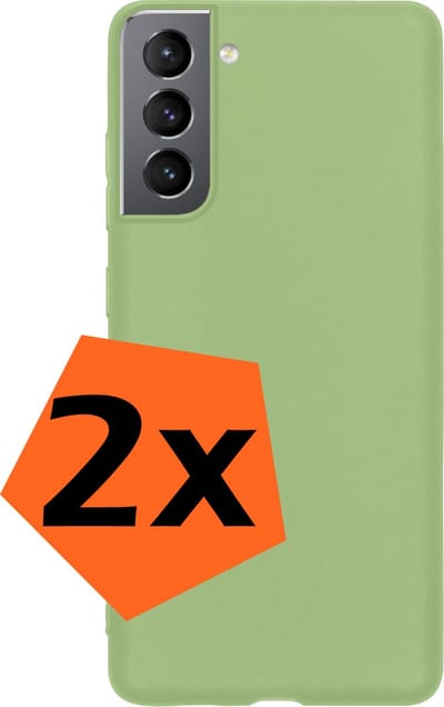 Hoes - 2 Stuks - Geschikt voor Samsung Galaxy S22 - Sterk & Shockproof - Case Siliconen - Back Cover - Telefoon Hoes - Groen