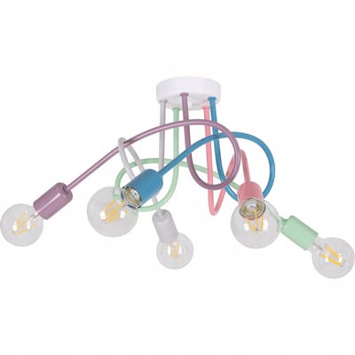 Kleurrijke Plafondlamp Kinderkamer - 5xE27 Fitting