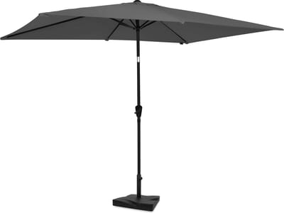 VONROC Premium Parasol Rapallo 200x300cm – Duurzame parasol - combi set incl. parasolvoet van 20 kg - Kantelbaar – UV werend doek - grijs – Incl. beschermhoes