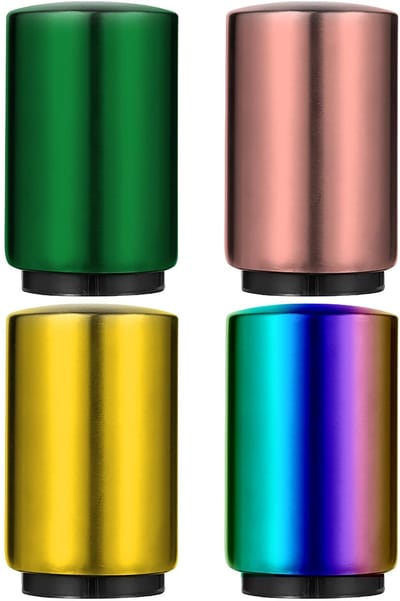 JHUBERS- Flesopener Automatisch - 4 Stuks - Roestvrij Staal - Kroonkurkopener - Bieropener - Magnetisch Ontwerp - Perfecte Grip - Flessenopener