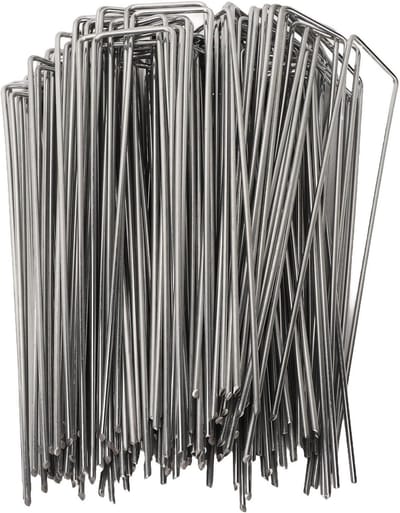 U-vormige Tuinpalen - Grondpennen Landschapspalen - Buitenprojecten Vastzetten - Antiroest Gegalvaniseerd Staal - 100 Stuks 4x10cm - Zilver