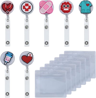 Dailygoods- Badgehouder met 7 Transparante Kaarthouders - Badgehouder Verpleegkundige - Badgehouder met Trekkoord - Badgehouder Waterdicht - Badgehouder Duurzaam - Hoogwaardig Materiaal - ID-kaarthouder