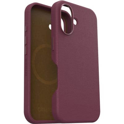 OtterBox Symmetry Cactus leren Backcover met MagSafe voor de Apple iPhone 16 - Maroon Bells