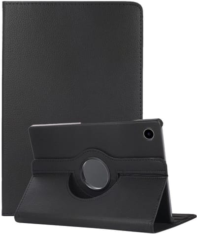 Hoes - Geschikt voor Samsung Galaxy Tab A9 - 360 Graden Draaibare Hard Cover Case - Tablet Hoesje Draaibaar - Zwart