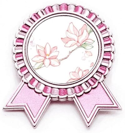 Bloemen Badge - Perzik Bloesem Pin - Persoonlijke Stijl - Opvallend Metaalwerk - 3x3.8cm - Roze