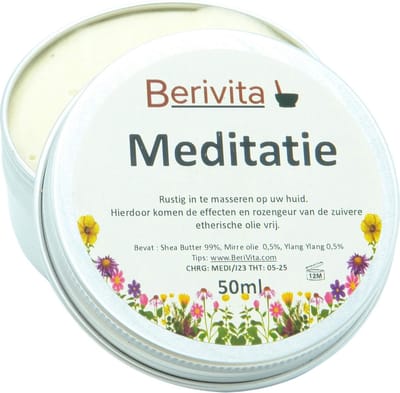 Meditatie Zalf 50ml - Shea Butter Geurzalf met inspirerende Mirre Olie en Ylang Ylang Olie