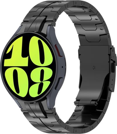 Stalen bandje - RVS - geschikt voor Samsung Galaxy Watch 6 / Watch 6 Classic / Watch 7 / Watch FE - zwart
