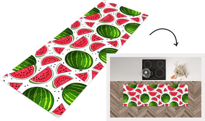 Keukenloper - Loper keuken - Patroon - Watermeloen - Pit - Fruit - 150x50 cm - Keukenloper vinyl