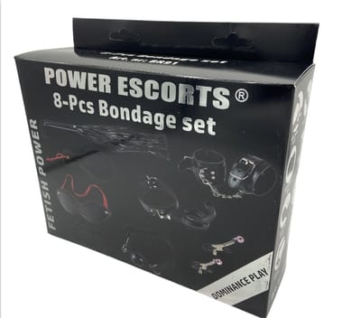 Power Escorts Grote Bondageset - 8 stuks - BR91 - Zwart