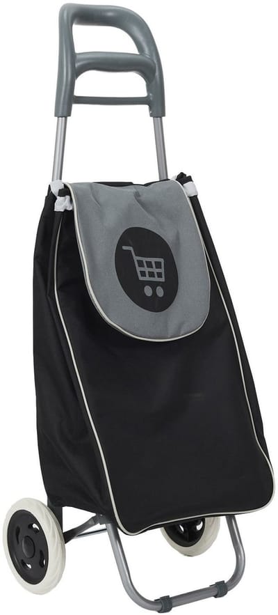 Benson Boodschappentrolley Wheeled - zwart - 96 x 34 x 30 cm - 50 liter - met standaard