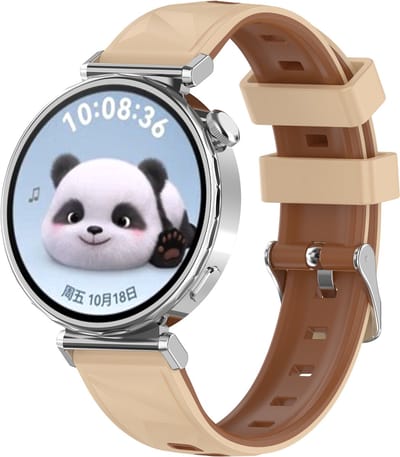 Stravo Slank Siliconen Horlogebandje 18mm – 3D Diamantstructuur & Tweekleurig Design – Geschikt voor Garmin Vivoactive 4S / Venu 2S / Venu 3S / Venu 4 (41mm) / Forerunner 255S / 265S – Huawei Watch GT 5 (42mm) / GT 6 (41mm) – Okkernoot/bruin