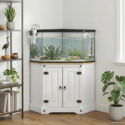 vidaXL - Aquarium - Stand - CORONA - Wit - 70 - x - 70 - x - 73 - cm - 300 - kg