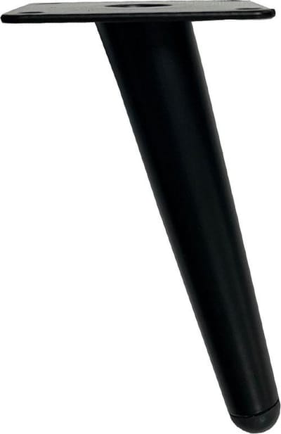 FLE - Stalen schuine meubelpoot zwart conisch ø 3,5 cm / 2 cm en hoogte 15 cm