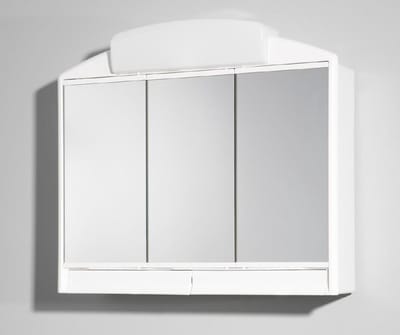 Badkamerkast Met Spiegel - 3 Deurs - Wit - Stopcontact en verlichting (niet inbegrepen)  PVC KUNSTSTOF