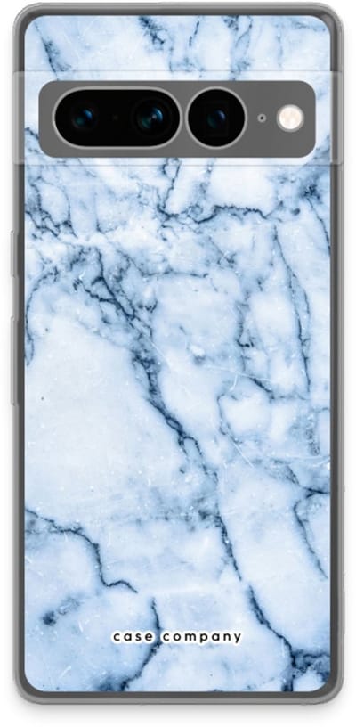 Case Company® - Hoesje geschikt voor Google Pixel 7 Pro hoesje - Blauw marmer - Soft Cover Telefoonhoesje - Bescherming aan alle Kanten en Schermrand