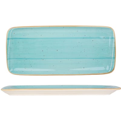 Bonna Serveerschaal - Aqua - Porselein - 34x16 cm - set van 2