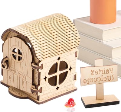 Houten Huizen Bouwset - Decoratief Project - Creatief Knutselen - Gereedschapsvrije Montage - 22 x 12 x 5 cm