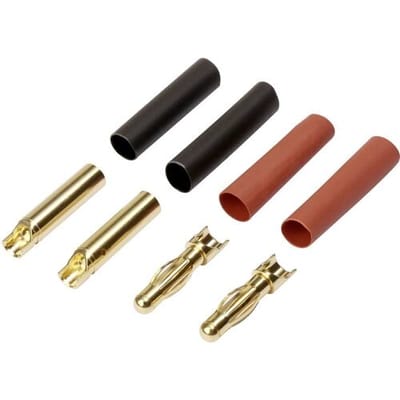 Reely RE-6534192 Accupack stekker, Accupack bus 4 mm Verguld 40 paar