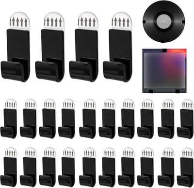 24 Stuks Vinyl Platenhouders, Wandplatenhouders, Zelfklevende Acrylplanken voor Vinyl Record Display en Organisatie