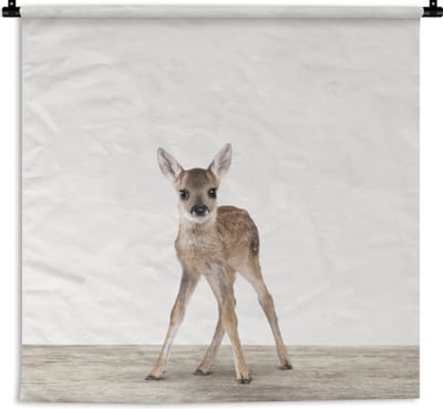 Wandkleed Animalprintshop - Hertje dierenprint kinderkamer Wandkleed katoen 120x120 cm - Wandtapijt met foto