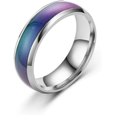6MM Kleurveranderende Roestvrijstalen Ringen Voor Vrouwen Stemming Emotie Gevoel Temperatuur Ring Mannen Koppels Mode Sieraden Cadeau 8 gray