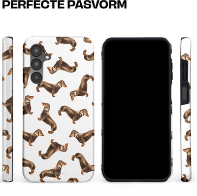 Casetastic Hoesje Geschikt voor Samsung A16 - Stijlvolle Beschermende Duo-layer Case - Teckel Twister