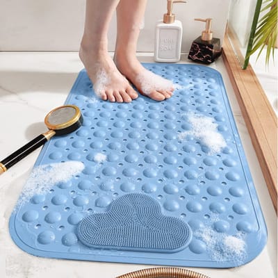 Antislip douchemat met zuignappen en drainagegaten - Grote douchemat voor badkamer, 70 x 40 cm
