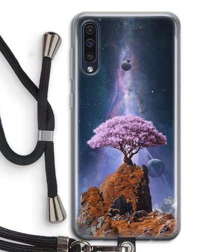 Case Company® - Hoesje met koord geschikt voor Samsung Galaxy A50 hoesje met Koord - Ambition - Telefoonhoesje met Zwart Koord - Bescherming aan alle Kanten en Over de Schermrand