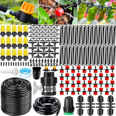 Irrigatiesysteem Tuin - Druppelslang Sproeiers - Planten Water Geven - UV-bestendig Materiaal - 75 m Slang - Zwart
