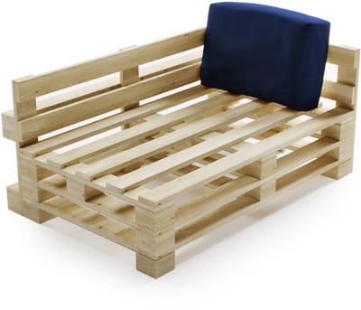 Bananair - Palletkussen - Afneembare hoes - Waterbestendig hoekkussen - Tuinkussen voor Palletbank - 60x40 cm - Blauw