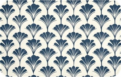 WC mat 80x50 cm - Antislip - Klassiek - Motief - Blauw - Toiletmat - Vloermat - Douchemat - Toilet tapijt - Toiletmatten