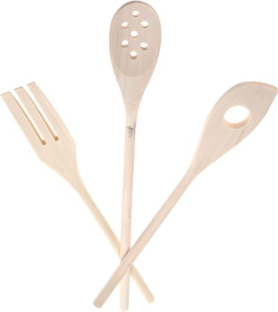 Set van 6x stuks houten keuken lepels - Hout keukengerei - Slalepel - Opscheplepel - Kooklepel