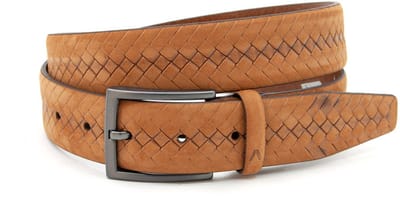 Cognac kleurige pantalon riem - Heren riem - 3.5 cm breed - Leer - Pantalon riem - Casual - Maat 85