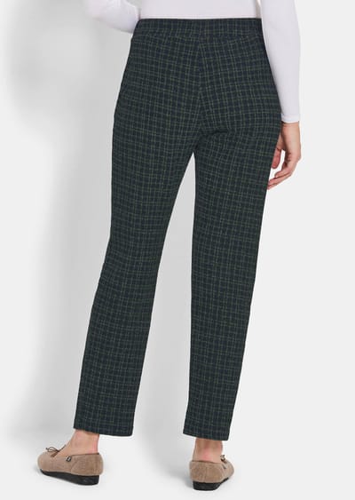 Behaaglijke vrijetijdsbroek - donkerblauw / groen / geruit - Gr. 19 van Goldner Fashion