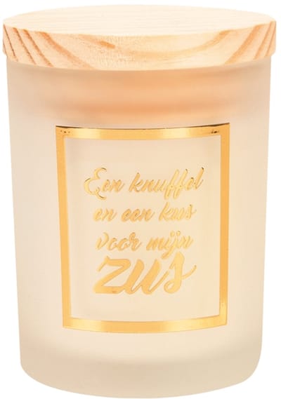 Geurkaars klein goud/wit - Zus