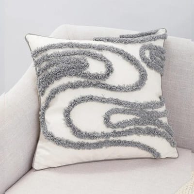 Housse de coussin décoratif 45x45cm Style Nordique Moderne avec Pompons Ligne Housse de coussin décorative pour Décoration de Salon Canapé 45x45cm