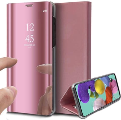 Hoesje geschikt voor Samsung Galaxy A51 - Book Case Spiegel Roségoud