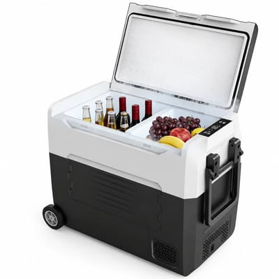 Celestul - Coolbox - Koelbox 35L - Elektrische Coolbox - Draagbare mini koelkast - Draagbare Auto Vriezer 12/24Volt - Zwart/Wit