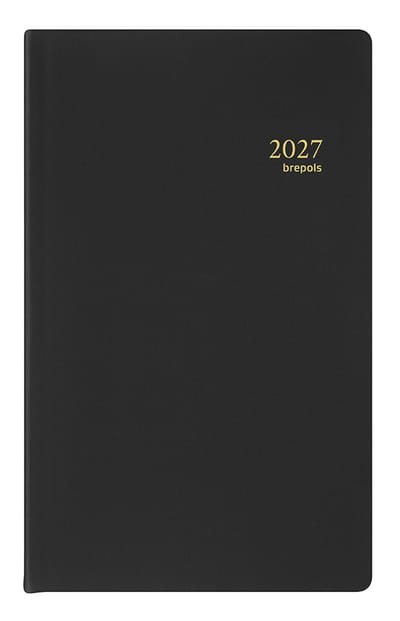 Brepols bureau agenda 2027 - BREFORM [0.516] - SETA - Bureau agenda - 1 dag op 1 pagina - Dagoverzicht - Zwart - 10 x 16.5 cm