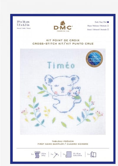 Borduurpakket geboortetegel koala Timeo van DMC BK1940