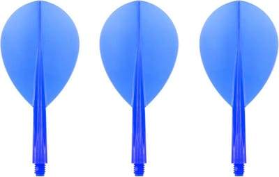 Dartflights Set Blauw Transparant Druppelvorm Standaard Maat