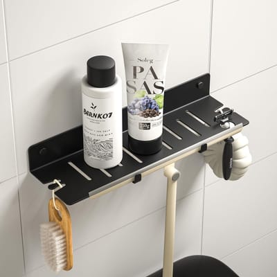 Dailygoods- Doucheplank roestvrij staal - Shampoohouder - Badkamerrek - Wandrek - 30,5 x 9 x 4 cm - Duurzaam en stijlvol