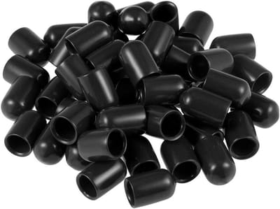 Rubberen Eindkappen - Vinyl Doppen Bescherming - Buizen Afdekken - Scheurvast Oliebestendig - 8 mm 50 stuks - Zwart