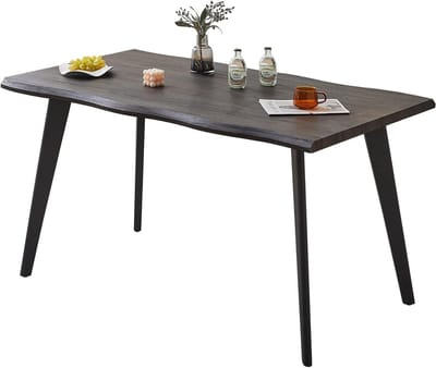 Eettafel Rechthoekig - Houten Tafel - Samen Eten - Stabiel Metalen Frame - 140 x 80 cm - Donkerbruin