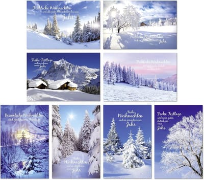 100 Kerstkaarten met Envelop Serie 4 Postkaartformaat
