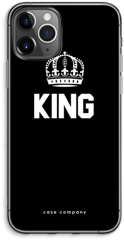 Case Company® - Hoesje geschikt voor iPhone 11 Pro Max hoesje - King zwart - Soft Cover Telefoonhoesje - Bescherming aan alle Kanten en Schermrand