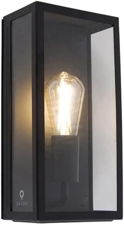 Slimme Buitenwandlamp Zwart Rechthoekig RVS - WiFi Dimbaar IP44 - E27