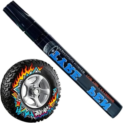 Band Marker Pen - Tire Stift - Voertuig Decoratie - Snel Drogen - 14 x 2 x 2 cm - Zwart