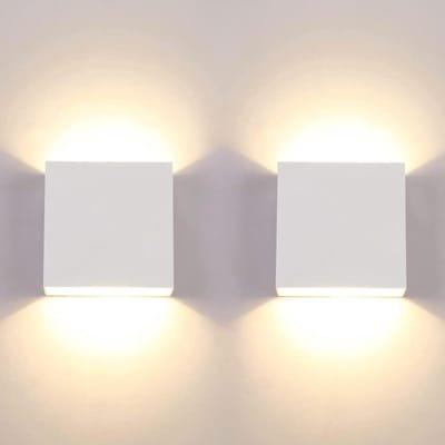 GELLDG LED Muurappliques - 2 stuks - 6W 3000K - Moderne Vierkante Wandlampen - Warm Wit - Niet Waterdicht maar - Duurzaam en Roestvrij - Geschikt voor Slaapkamer en Woonkamer - Aluminium Behuizing - 10x10x5 cm