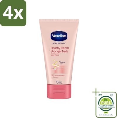 Vaseline - Healthy Hands & Stronger Nails - Handcrème - Versterkend - 75 ml - Voordeelverpakking - 4 stuks - Handcrème - Handen verzorgen
